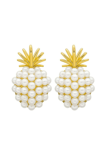 EFAYN.RO Cercei dama, model delicat cu ananas, tematica fruit fashion, aurii,...