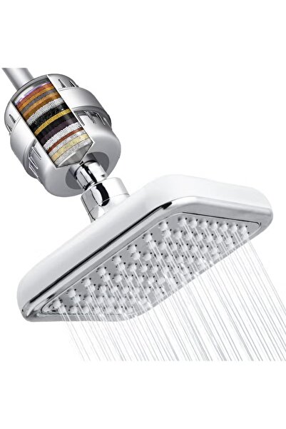 ABJ High Pressure 8-Mode Handheld Shower Head with Power Wash & 6ft Steel Hos...