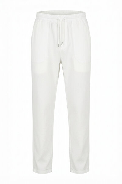 Kozik Men's Linen Blend Relaxed Fit Trousers Comfortable Cut