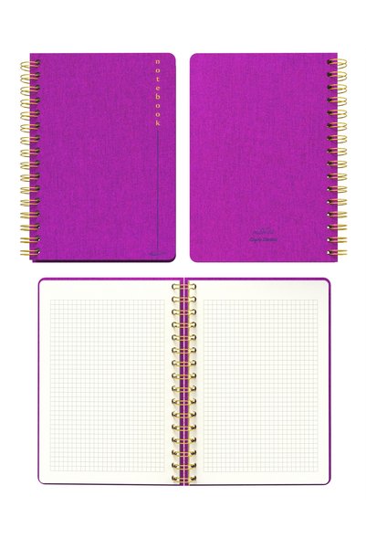 Meli Melek Melimelek Checkered Notebook Purple (Cloth Cover) - Ceyda Düvenci