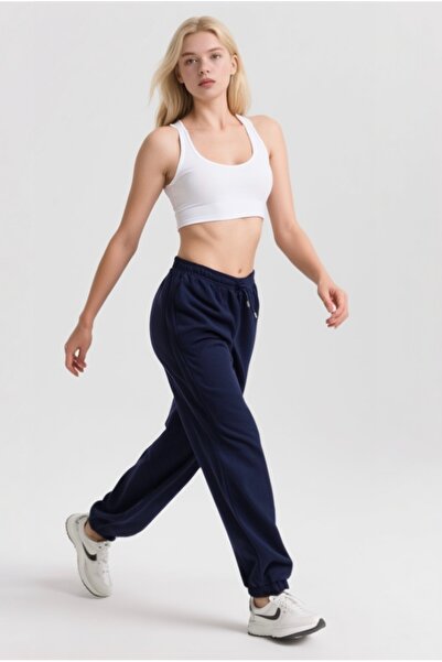StyleweaR Elastic Waist Lace-Up Sweatpants Jogger Trousers 3 Thread Threaded ...