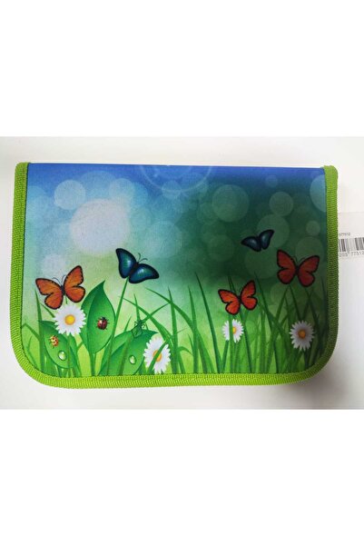 Eberhard Faber 577512 Pencil Case 4 Compartments 49 Pieces Green Butterfly