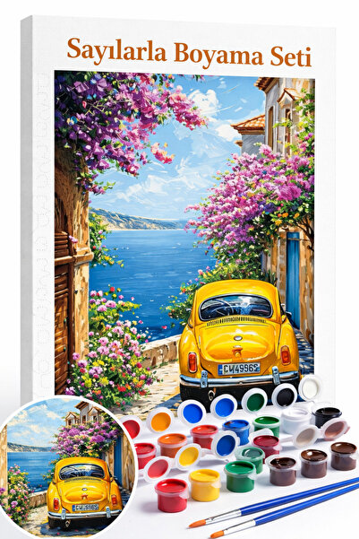 Aren Design Sayılarla Boyama Çerçeveli Hobi Seti Numaralı Tuval Fırça Boya Ka...