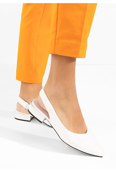 B T Shoes Melizia white slingback shoes