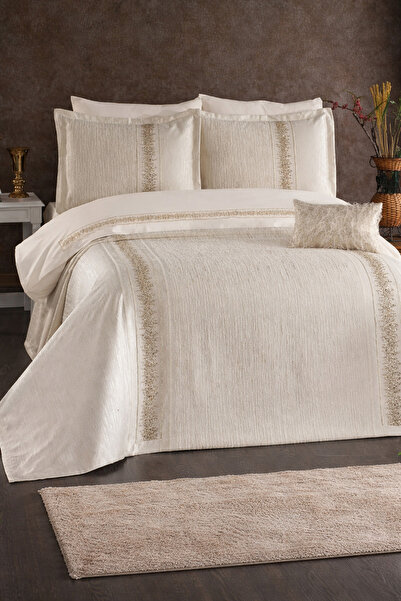 Kalev Home GÜZİDE ELİZA 9 PARÇA YATAK ÇEYİZ SETİ EKRU