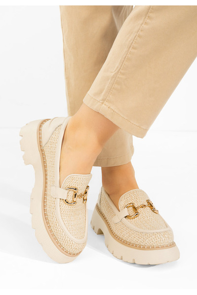 B T Shoes Women's Leather loafers Yolandia beige