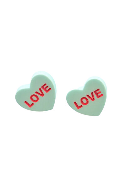 EFAYN.RO Women's earrings with hearts, cheerful Love model, romantic style th...