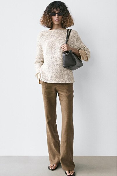 Massimo Dutti Geniş yaka triko kazak