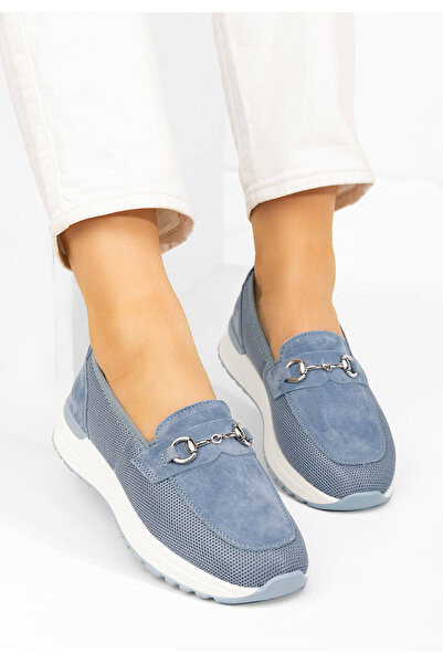 B T Shoes Μοκασίνια γυναικεια δερματινα Hermony μπλε