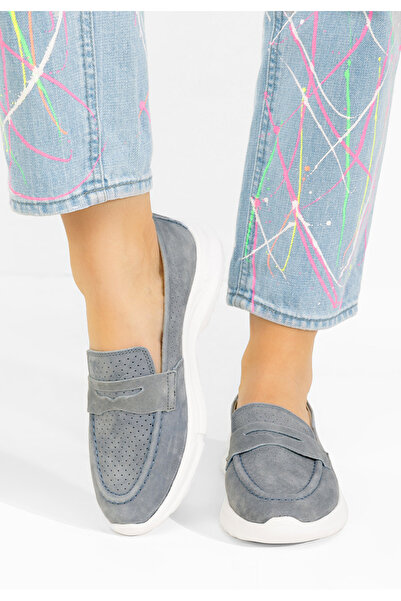 B T Shoes Μοκασίνια γυναικεια δερματινα Raluka γκρι