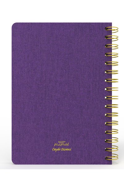 Meli Melek Melimelek Checkered Notebook Purple (Cloth Cover) - Ceyda Düvenci