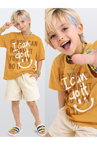 Denokids Αγορίστικο σετ γκράφιτι από 100% βαμβακερό μπλουζάκι και καλοκαιρινό...