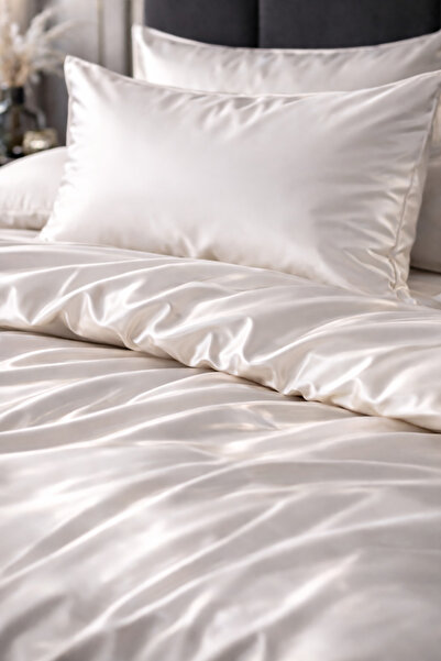 Medaillon Home Premium Ecru Bračni satenski set navlaka za poplun