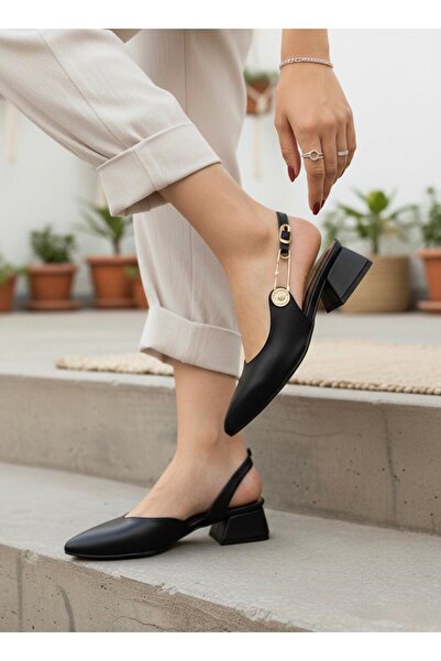 marinarosse Kadın Aden Taşlı Yeni Sezon Abiye Ayakkabı Siyah Cilt