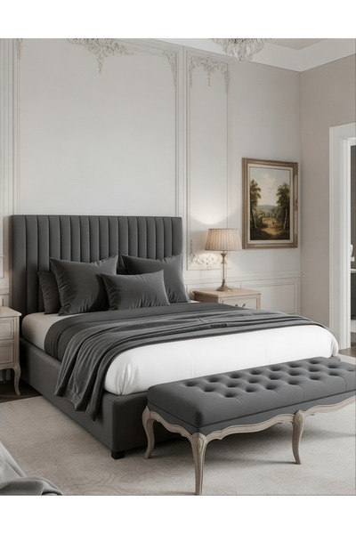 FARCY 3-Piece Velvet Fabric Decorative Bed Runner & 2-Piece Inner Filled Squa...