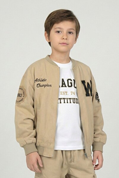 ww waka waka kids store Jachetă bomber stil colegiu cu detalii brodate, elega...