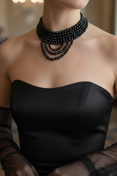 LIVOSH CHOKER KATMANLI İNCİ GERDANLIK ÖZEL GÜN KOLYESİ