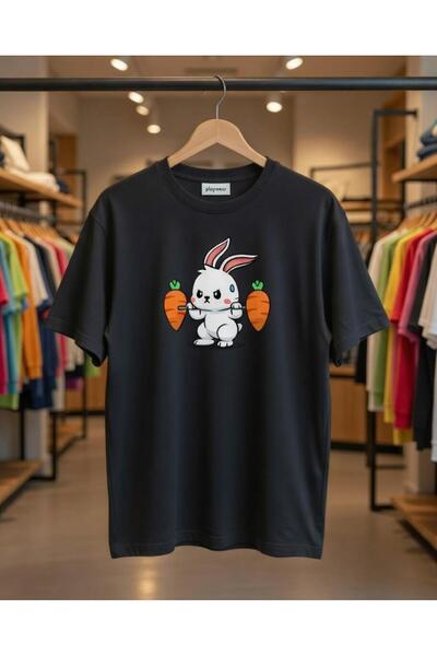 playwear Μπλουζάκι με στάμπα Bol Kalıp Rabbit Gym Design