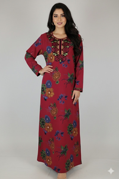 ASIAN This distinctive Muzna jalabiya features Printed cotton fabric and prom...