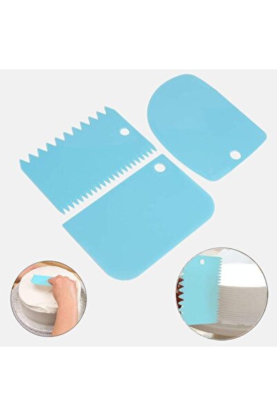 hediyehobihersey Hamur Kesici Kazıyıcı Şekillendirici Dekoratör Set Spatula 3lü