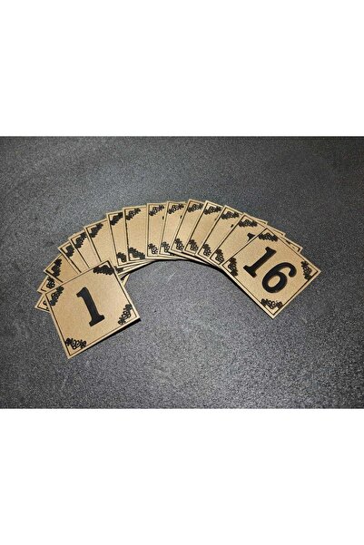 Genel Markalar Kapı Numarası 6x6 Cm No 1'den 16 Ya Yapışkanlı Metalik Altınsa...