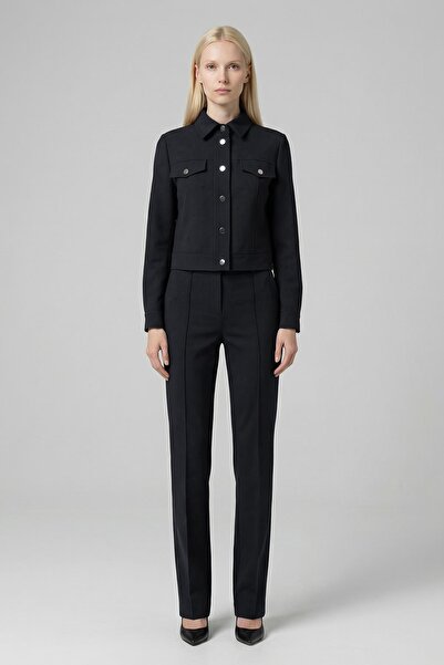 Rays Μαύρο Σετ Παντελόνι και Μπουφάν με Κουμπώματα 8412A