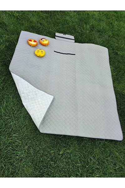 BE ACTİVE Piknik Örtüsü Kamp Tipi Su Gecirmez - Gri Renk Çanta Şekilli