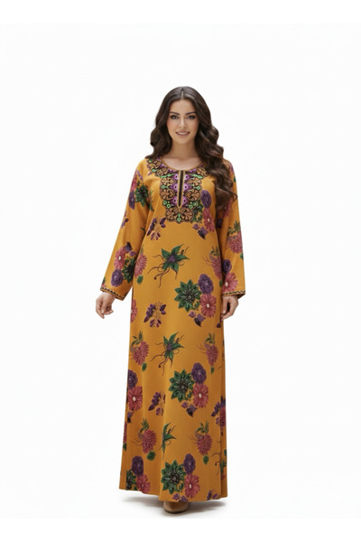 ASIAN This distinctive Muzna jalabiya features Printed cotton fabric and prom...