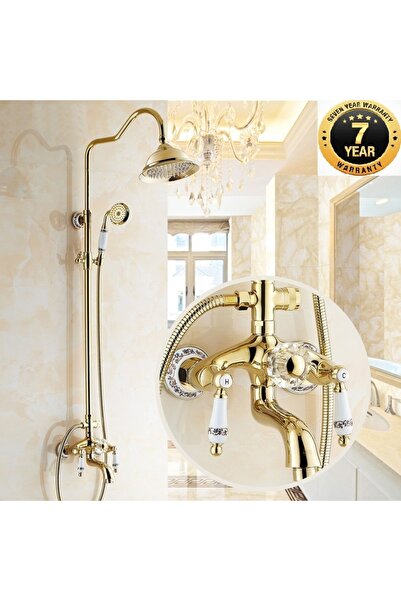 OEM Banyo Bataryası Duş Seti Gold Altın Dore Seramik ve Taşlı Model 7 Yıl Gar...