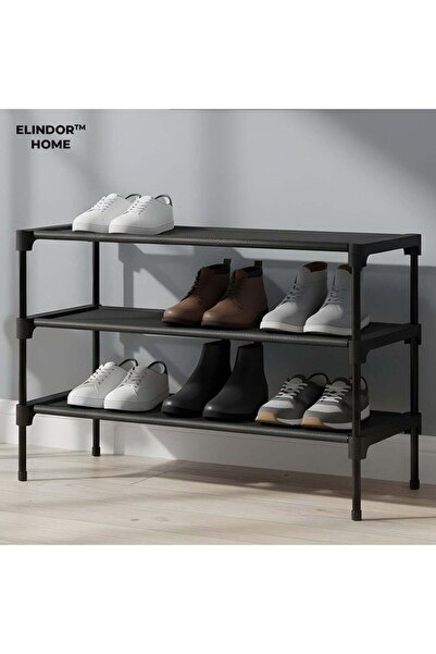 Elindor ® Shoe Organizer, 3-Tier Large Shoe Rack, No Holes, Shoe Storage, 30 ...
