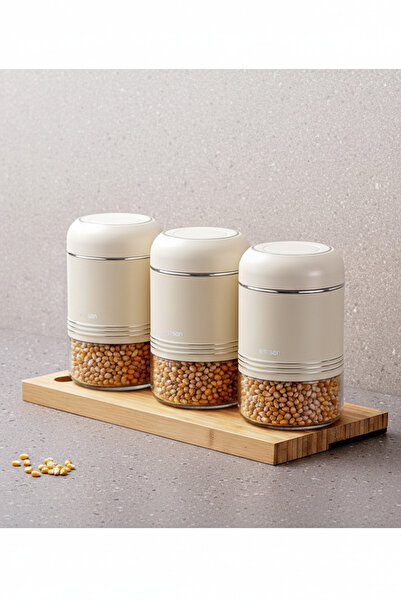 Emsan Moko 3'lü Saklama Kavanozu Ekru 650 Ml