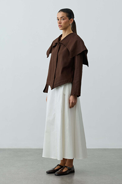 Fahhar Geniş Yakalı Ceket Kahverengi