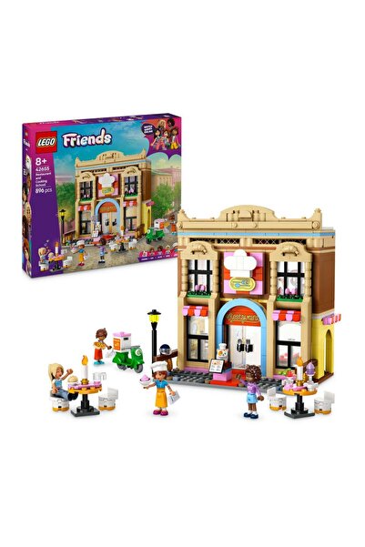 LEGO مجموعة بناء لعبة مطعم ومدرسة طبخ الأصدقاء، لعبة تمثيل الأدوار، رقم 42655...