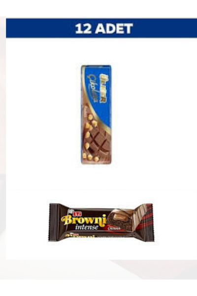 Eti Nutty Milk Chocolate Bar 12 Pieces and 1 Brownie Intense