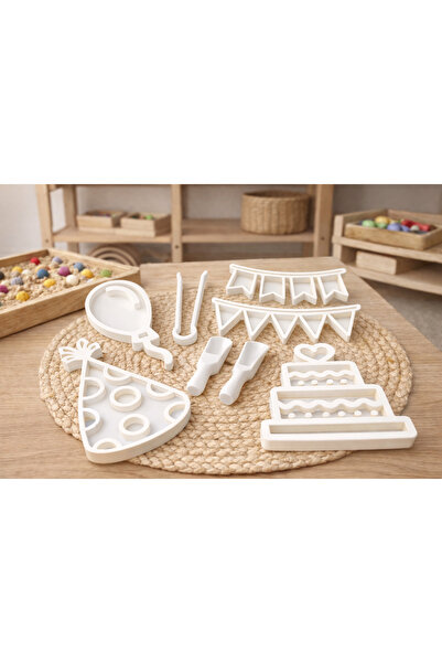 Rami Montessori Sensory Play Parti Aktivite Kalıp Seti | Balon-Şapka-Pasta-Fl...