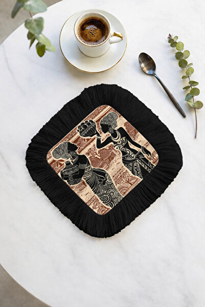 Evimde Bambaşka منديل تقديم بوهيمي مستوحى من الفن الأفريقي مع شراشيب - منديل ...