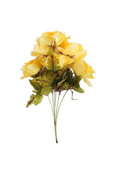 Goliat Sztuczne Żółte Róże - Wygląd Realistyczny - Bukiet 6 Sztuk - Wysokość ...