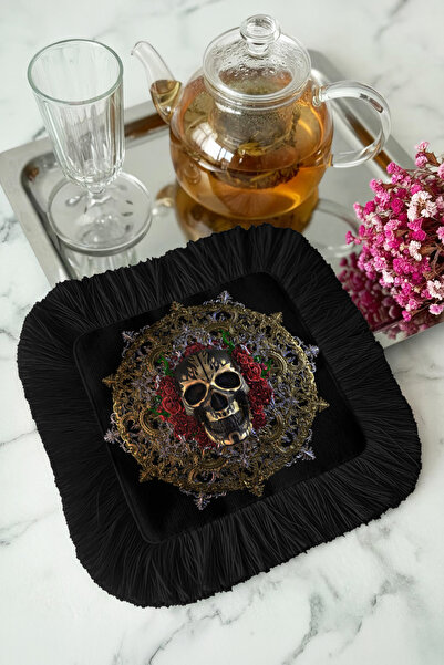 Evimde Bambaşka Șervețel de servire elegant, luxos, în stil baroc, cu franjur...