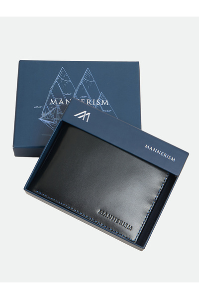 Mannerism The Vector Dual-Tone Leather Pass Case Wallet – Black & Blue