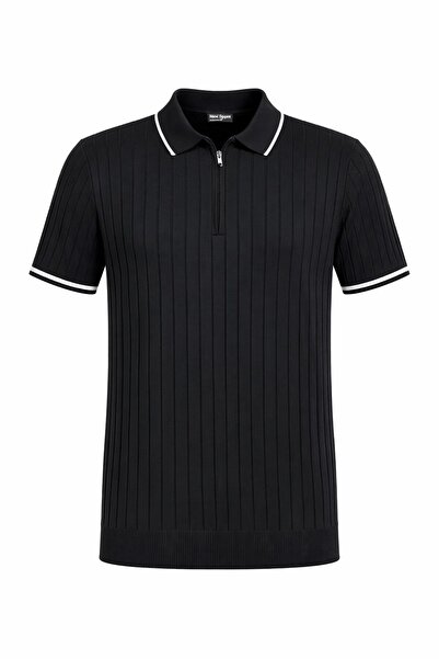 Plus Scorpion Чоловіча футболка з застібкою-блискавкою та поло-комірцем, прям...