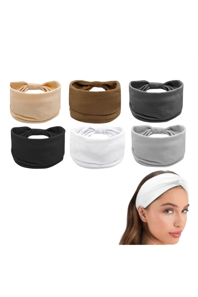 Other Bentițe Late pentru Păr - Material Textil Elastic, Set 6 Bucăți - Culor...