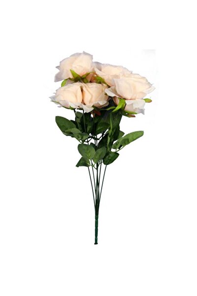 Goliat Sztuczny Bukiet 7 Kremowych Róż Wysokość 50cm - Dekoracja Wyglądająca ...