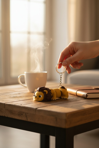 Pazarois Lion Figured Movable Keychain