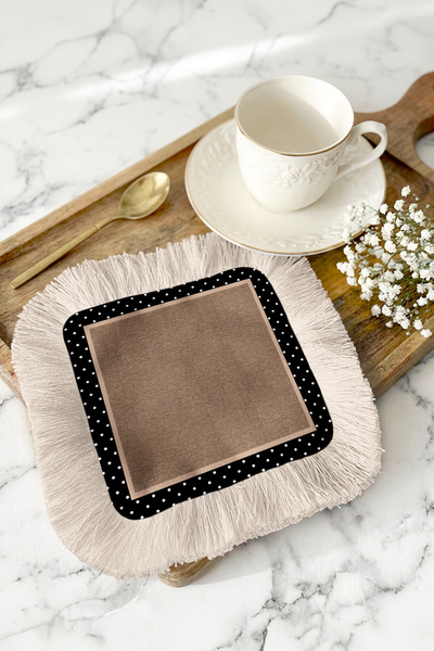 Evimde Bambaşka Puantiye Şıklığı Saçaklı Sunum Servis Altlığı Mendil - Zarif ...