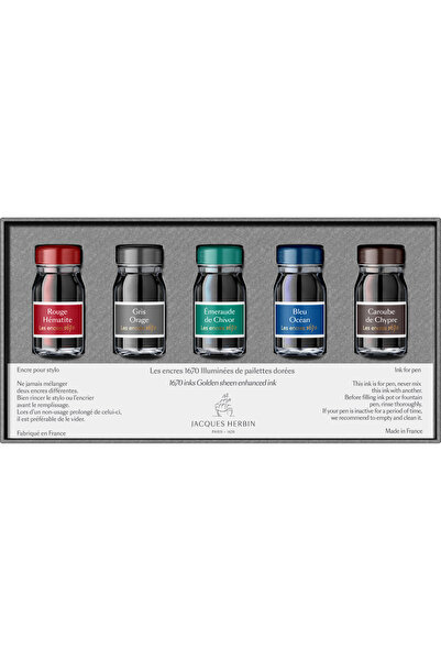 Jacques Herbin Set de 5 sticle de cerneală 10ml Colecția Prestige 1670