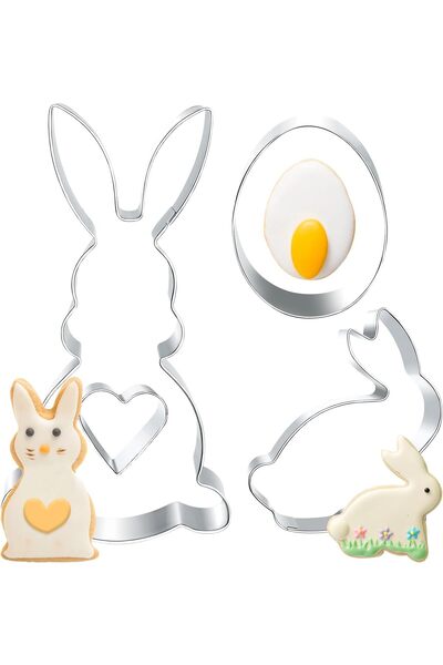 Other Easter Cookie Molds - Stainless Steel - Set of 3 Pieces, Rabbit, Egg, H...