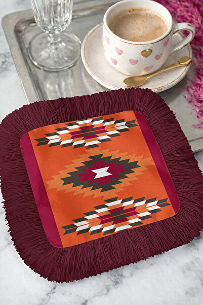 Evimde Bambaşka Διακοσμητικό υφασμάτινο χαρτομάντιλο με έθνικ μοτίβα και κρόσ...