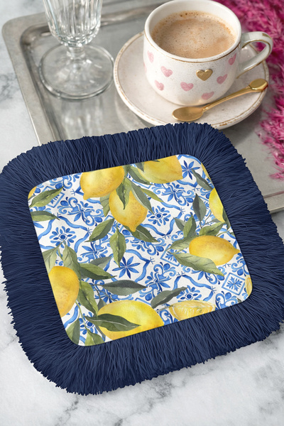 Evimde Bambaşka Șervețel de prezentare cu franjuri, inspirat de mediterania, ...