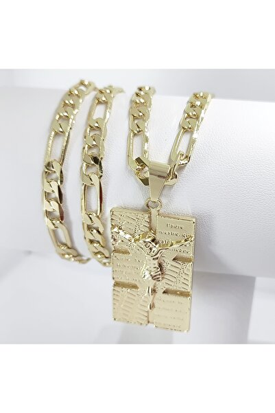 Milena Men's Cross Chain 14k Gold Plated - Length 60 cm