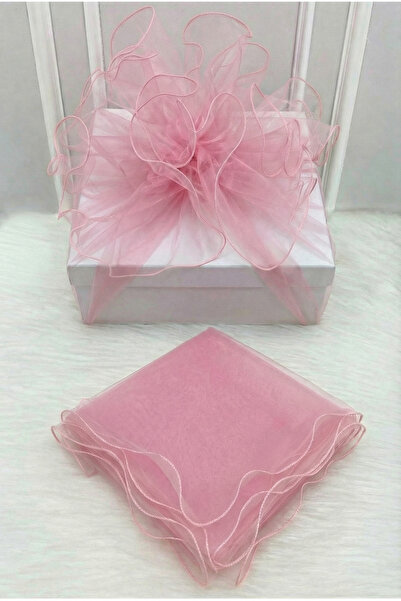 ZEYMERADE Bebe Pembe Süsleme Tülü, Bebe Pembe Kenar Bohça Çeyiz Gelin Damat N...